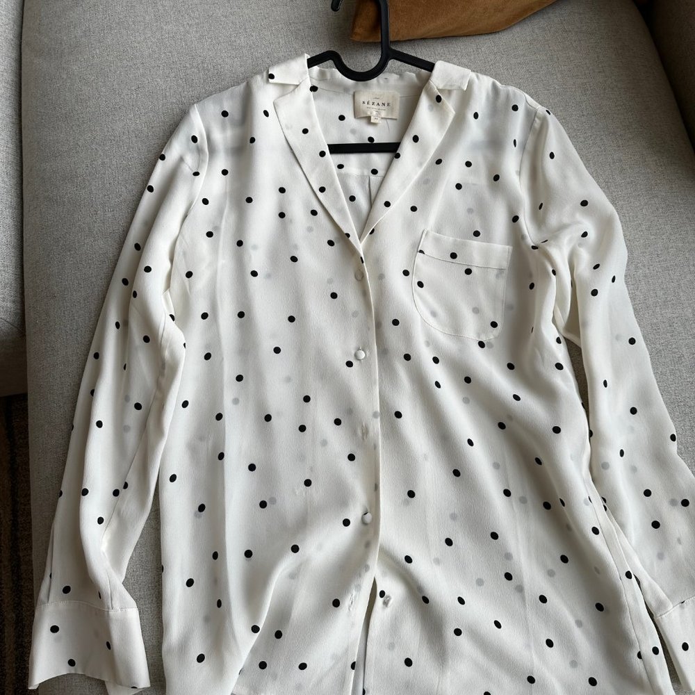 Sezane Florence polka dot silk shirt - brand new with no tag
